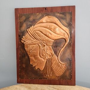 Vintage Embossed Copper Relief Wall Art Cultural Art